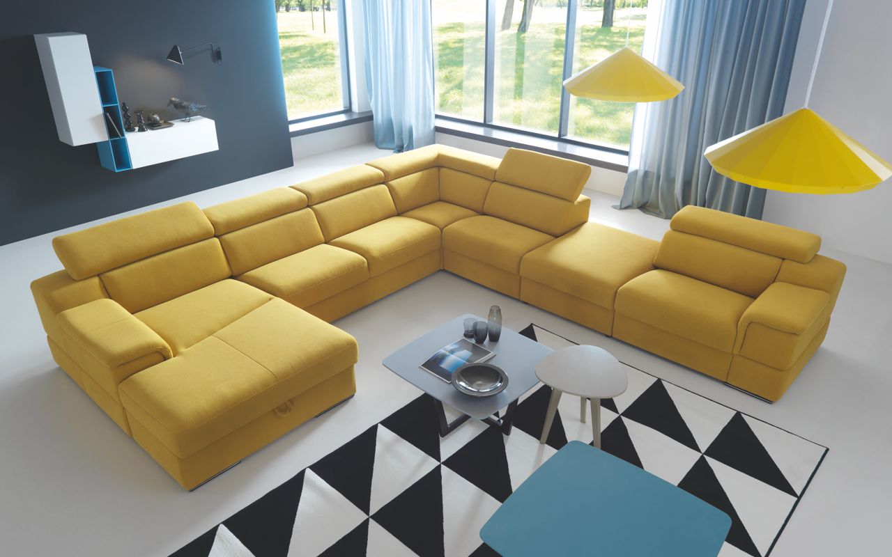 двухсторонний диван для гостиной
